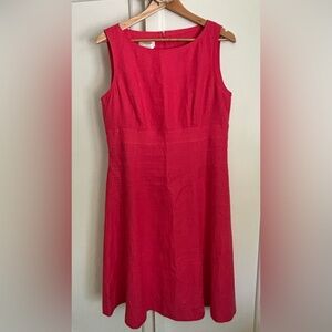 Talbots Pink 100%Irish Linen Sleeveless Sheath Dress Women’s 12